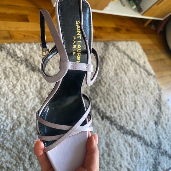 Saint Laurent Nuit Silk Ankle-Strap Sandals in Lilac Brand New Size 6 - Picture 3 of 5